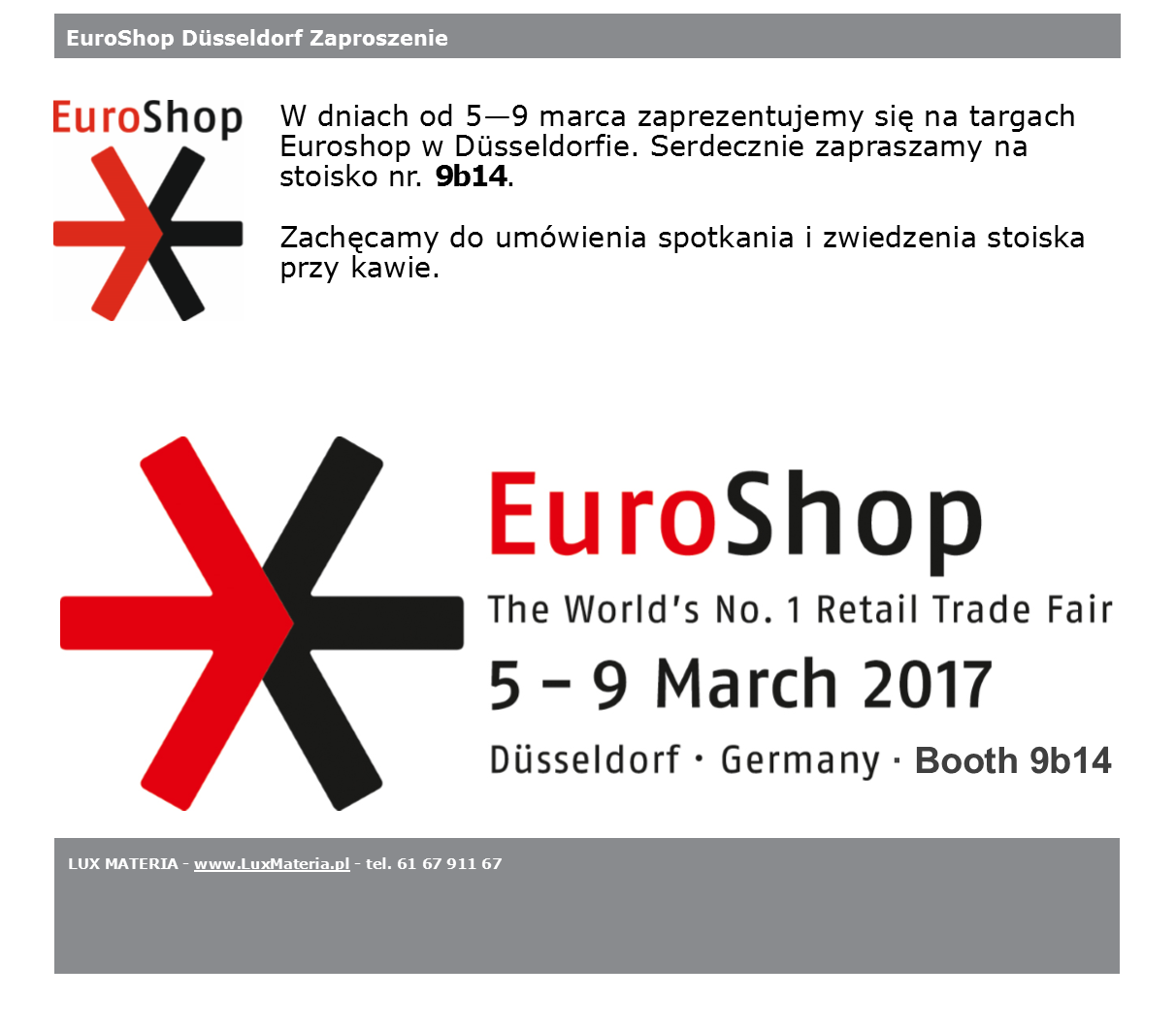 Invitation Euroshop 2017